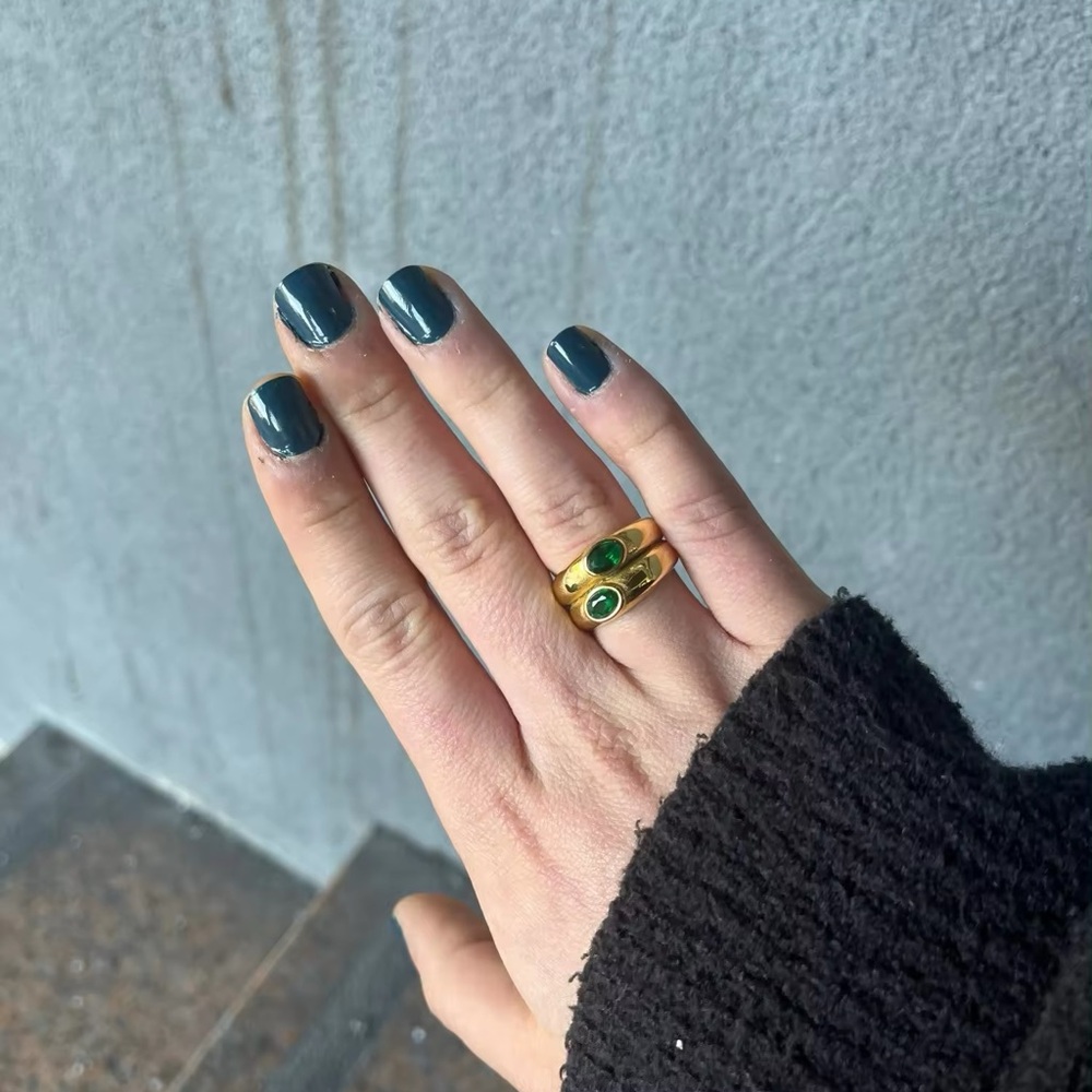 18 K Doble Dome Gold Plated Ring